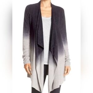 Barefoot Dreams ombre waterfall cardigan in black and grey size Small/Med
